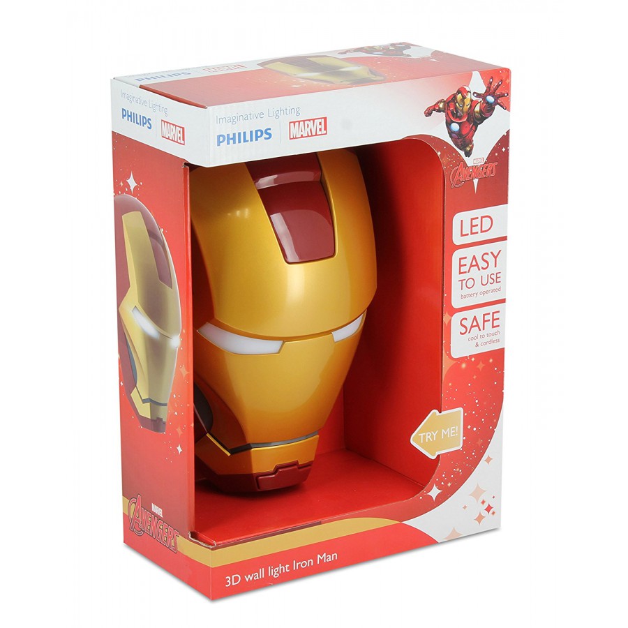 LAMP LED Wall Light IRON MAN Mask 3D Philips MARVEL COMICS Avengers - Apecollection