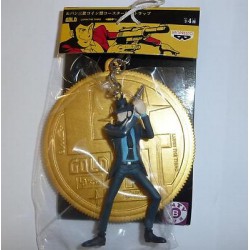 Rare FIGURE with Keyring LUPIN III 3rd Gold BIG COIN Original BANPRESTO