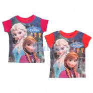 FROZEN Maglietta ANNA e ELSA Top New T-SHIRT Ufficiale ORIGINALE Disney NUOVA