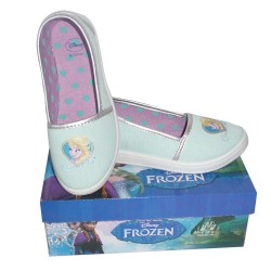 FROZEN Scarpe BALLERINE Azzurre ELSA Ufficiali DISNEY Sneakers TELA Shoes NEW