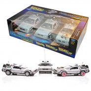 BACK TO THE FUTURE Deluxe Gift SET 3 Models DieCast  DE LOREAN 1/24 Scale Welly