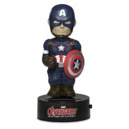 AVENGERS Figura CAPITAN AMERICA 16cm BODY KNOCKER Bobble NECA Energia Solare MARVEL