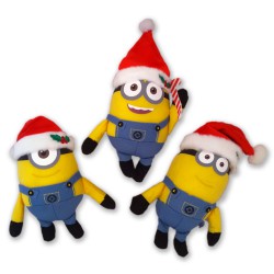CATTIVISSIMO ME 2 Set 3 Peluche MINIONS Vestiti BABBO NATALE 20cm Despicable NEW