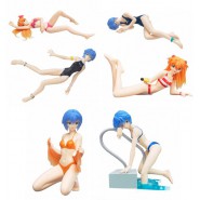 Set 6 Figure EVA GIRLS Evangelion Gals PART 4 Originali BANDAI JAPAN