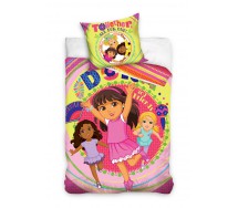 BED SET Duvet Cover DORA AND FRIENDS 5 Girls Characters 140x200 100% COTTON