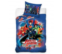Set Letto Cotone JUSTICE LEAGUE Eroi Dc Comics COPRIPIUMINO 140x200cm Superman Batman Flash ORIGINALE