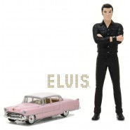 BOX Figura ELVIS PRESLEY 12cm con Modellino CADILLAC FLEETWOOD 1955 Scala 1/64 DieCast Greenlight