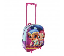 SHIMMER AND SHINE Zaino con TROLLEY Baby Disegno 3D 31x25x10cm Asilo Scuola ORIGINALE