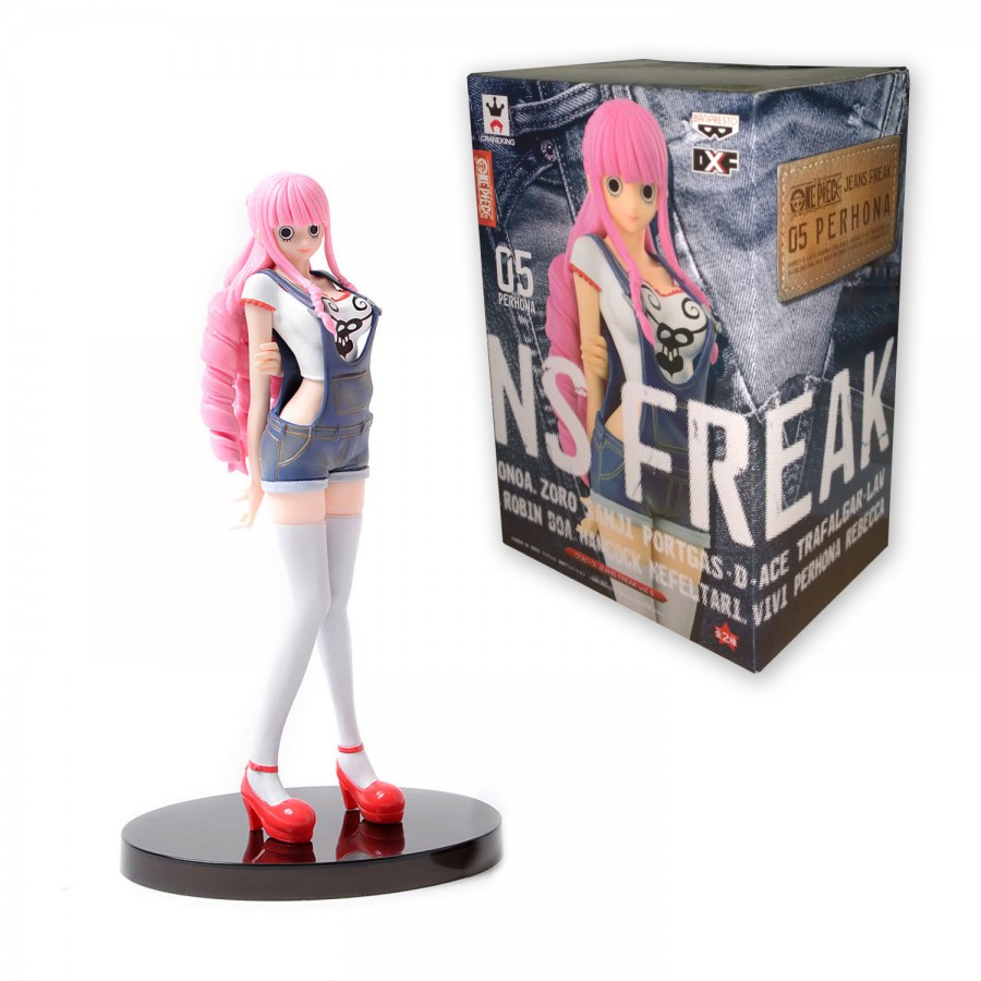 Box Not 100 One Piece Figure Statue 17cm Perona Perhona White T Shirt Jeans Freak Series Banpresto Apecollection