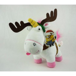 Plush 25cm FLUFFY UNICORN Dressed as REINDEER Christmas ORIGINAL Despicable Me Minions