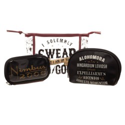 HARRY POTTER Travel Set 3 Beauty BAGS NIMBUS 2000 Solemn Swear ORIGINAL Bioworld