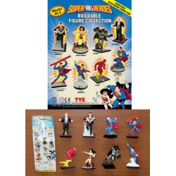 Set 8 Mini Figure SUPER EROI DC COMICS 4cm Superman Batman Flash Wonder Woman Lex Luthor