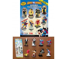 Set 8 Mini Figure SUPER EROI DC COMICS 4cm Superman Batman Flash Wonder Woman Lex Luthor