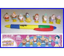 Complete SET 8 Figures SNOW WHITE and 7 DWARFES Disney With DANGLER