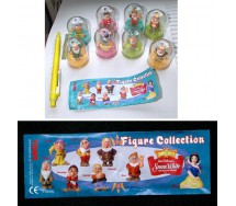 Complete SET 8 Figures SNOW WHITE and 7 DWARFES Disney WITH DOME Original TOMY