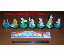 RARO SET Completo 7 Figure Collezione DISNEY ORCHESTRA Band YUJIN Giappone TOPOLINO PLUTO PIPPO etc.