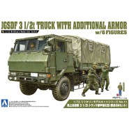 Kit Montaggio Militare JGSDF 3 1/2t TRUCK WITH ADDITIONAL ARMOUR con 6 personaggi Camion Trasporto Scala 1/72 AOSHIMA