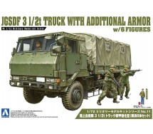 Kit Montaggio Militare JGSDF 3 1/2t TRUCK WITH ADDITIONAL ARMOUR con 6 personaggi Camion Trasporto Scala 1/72 AOSHIMA