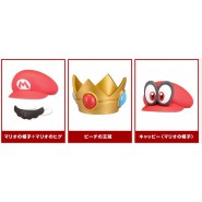 Set 3 Cappelli BOTTLE CAPS Collection SUPER MARIO Odyssey NINTENDO Tomy HATS Bros