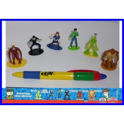 RARO Set Completo 6 Mini Figure BEN 10 ALIEN FORCE Originali Giochi Dolci Salati Preziosi