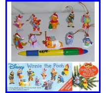 Rare COMPLETE SET 10 Mini Figures WINNIE THE POOH Dangler Christmas Original DISNEY