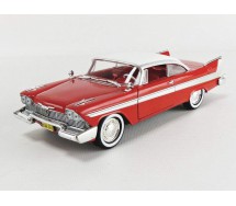 CHRISTINE DieCast Model Car 19cm PLYMOUTH 1958 FURY Red White Clear Glass Scale 1/24 ORIGINAL Greenlight 