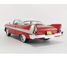 CHRISTINE DieCast Model Car 19cm PLYMOUTH 1958 FURY Red White Clear Glass Scale 1/24 ORIGINAL Greenlight 