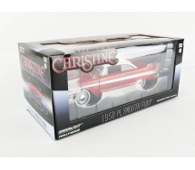 CHRISTINE DieCast Model Car 19cm PLYMOUTH 1958 FURY Red White Clear Glass Scale 1/24 ORIGINAL Greenlight 