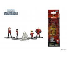 INCREDIBILI 2 Set 5 Mini Figure METALLO 4cm Dash Jack Jack Elastigirl Violet Originali JADA NANO Metalfigs DISNEY Pixar