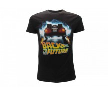 BACK TO THE FUTURE T-Shirt Jersey Black Outatime Car DeLorean Official BTTF