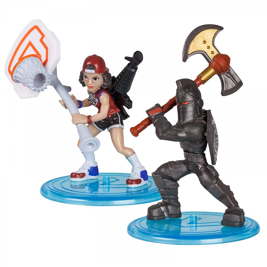 fortnite dual box 2 figures 5cm black knight triple threat battle royal collection duo pack - fortnite black box