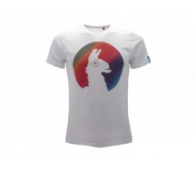 FORTNITE T-Shirt Maglietta Bianca Con il fmaoso animale Lama Multicolore UFFICIALE Originale Videogioco Epic Games