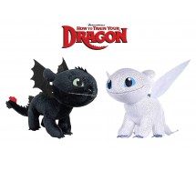 COPPIA Set 2 Peluche FURIA BUIA Sdentato e FURIA CHIARA 30cm da DRAGON TRAINER 3 Film 2019 ORIGINALI Dragons