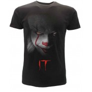 CLOWN IT  T-Shirt Maglietta Nera Faccia del Clown UFFICIALE Originale Stephen King Film 2019