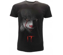 CLOWN IT  T-Shirt Maglietta Nera Faccia del Clown UFFICIALE Originale Stephen King Film 2019
