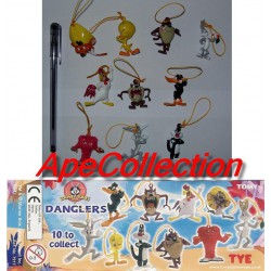 RARO Set 10 FIGURE - CIONDOLI Danglers LOONEY TUNES Tomy Giappone GOSSAMER FOGHORN