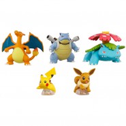 Pokemon SET 5 FIGURES Collection KANTO REGION 2-5cm Pikachu Charizard Blastoise Venusar Eevee Gashapon TOMY Japan