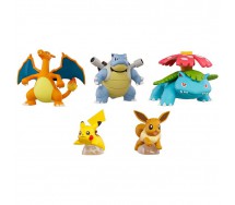 Pokemon SET 5 FIGURES Collection KANTO REGION 2-5cm Pikachu Charizard Blastoise Venusar Eevee Gashapon TOMY Japan