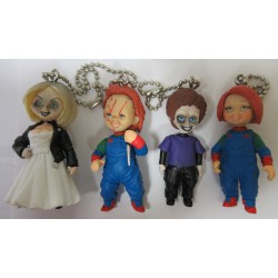 RARA CHUCKY Bambola Assassina SET 4 FIGURE Tiffany Glen Versione SEGRETA Collezione 5cm Gashapon Portachiavi TOMY Japan