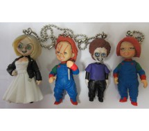 RARA CHUCKY Bambola Assassina SET 4 FIGURE Tiffany Glen Versione SEGRETA Collezione 5cm Gashapon Portachiavi TOMY Japan