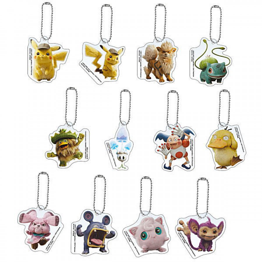 POKEMON DETECTIVE PIKACHU Set 12 PORTACHIAVI Collezione 5cm Arcanine