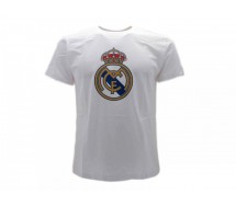 REAL MADRID C.F.  T-Shirt Jersey RMCF White Blanca Blancos Camiseta Logo OFFICIAL Crest