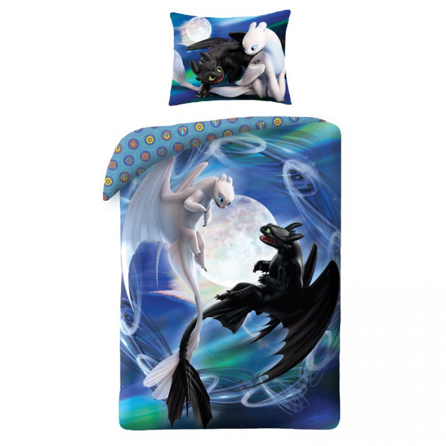 Dragons Dragon Trainer Single Bed Set Black And White Fury