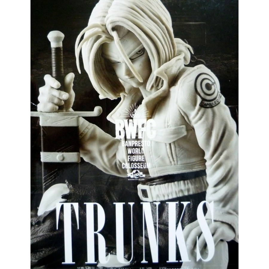 Dragonball Figure Statue Future Trunks Black And White Sitting 13cm Banpresto World Colosseum Figure Bwcf 8 Apecollection