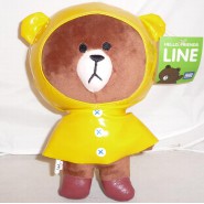 Peluche ORSETTO ORSO con IMPERMEABILE GIALLO 20cm da HELLO FRIENDS LINE Nuovo