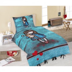 Girl Doll With Blue Dress Single Bed Set Original Santoro