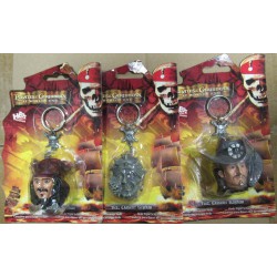 3 Portachiavi PIRATI DEI CARAIBI Jack Sparrow Will Turner Sea Pirate DISNEY POTC