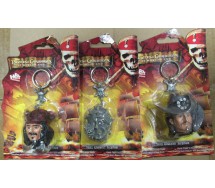 3 Portachiavi PIRATI DEI CARAIBI Jack Sparrow Will Turner Sea Pirate DISNEY POTC