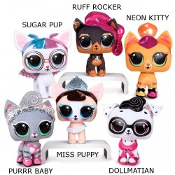 L.O.L. Surprise Set Completo 6 Peluche 20cm ORIGINALE LOL MGA Entertainment