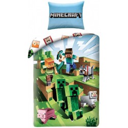 MINECRAFT Set Letto Singolo Fuga Dei CACTUS Originale COPRIPIUMINO 140x200cm COTONE Ufficiale